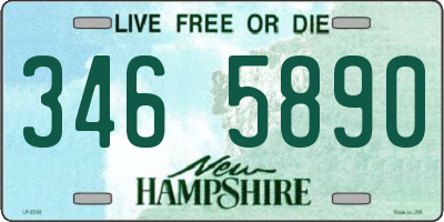 NH license plate 3465890