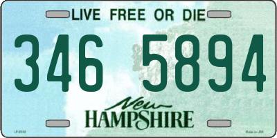 NH license plate 3465894