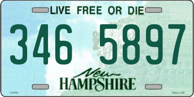 NH license plate 3465897
