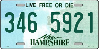 NH license plate 3465921