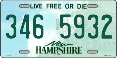 NH license plate 3465932