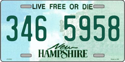 NH license plate 3465958