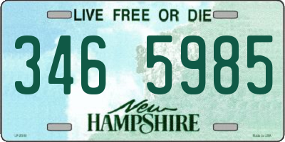 NH license plate 3465985