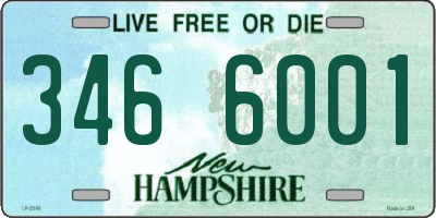 NH license plate 3466001