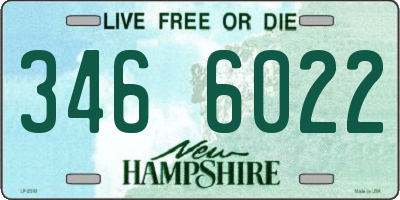 NH license plate 3466022