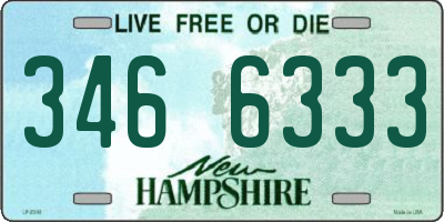 NH license plate 3466333