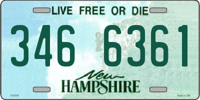 NH license plate 3466361