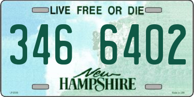 NH license plate 3466402