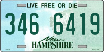 NH license plate 3466419