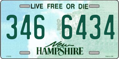 NH license plate 3466434