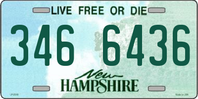 NH license plate 3466436