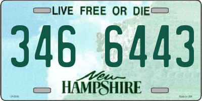 NH license plate 3466443