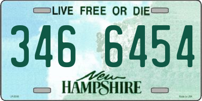 NH license plate 3466454