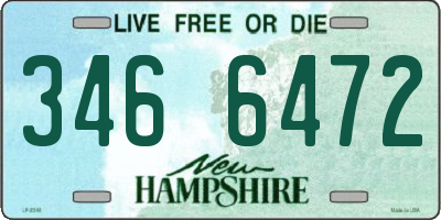 NH license plate 3466472