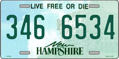 NH license plate 3466534