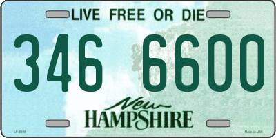 NH license plate 3466600