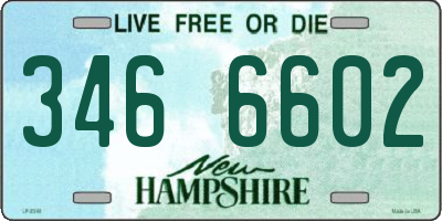 NH license plate 3466602