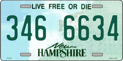 NH license plate 3466634