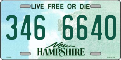 NH license plate 3466640