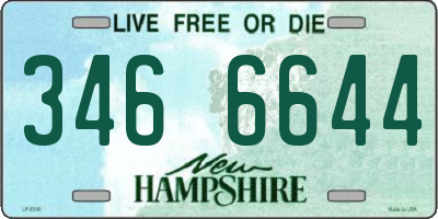 NH license plate 3466644