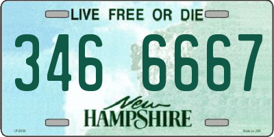 NH license plate 3466667