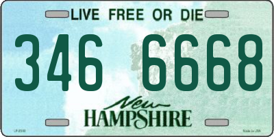 NH license plate 3466668
