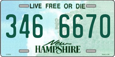 NH license plate 3466670