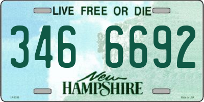 NH license plate 3466692