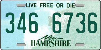 NH license plate 3466736