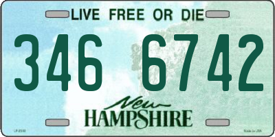 NH license plate 3466742