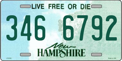 NH license plate 3466792