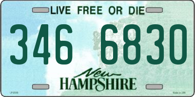 NH license plate 3466830