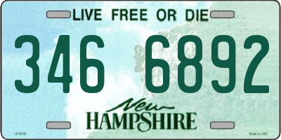 NH license plate 3466892