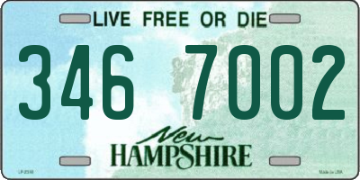 NH license plate 3467002