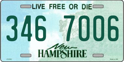 NH license plate 3467006