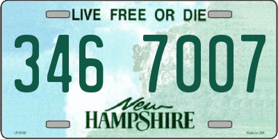 NH license plate 3467007