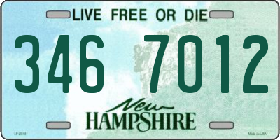 NH license plate 3467012