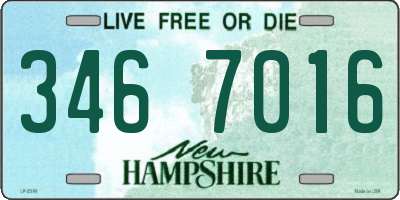 NH license plate 3467016