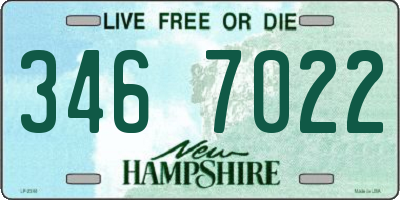 NH license plate 3467022
