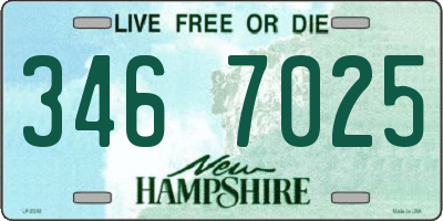 NH license plate 3467025