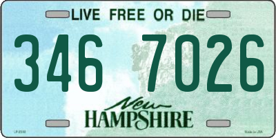 NH license plate 3467026