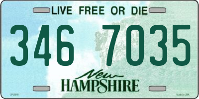 NH license plate 3467035