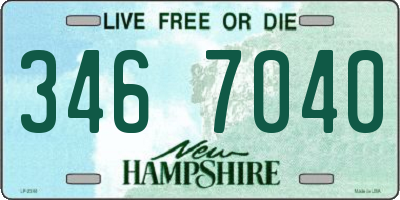 NH license plate 3467040