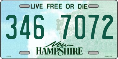 NH license plate 3467072