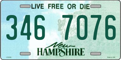 NH license plate 3467076