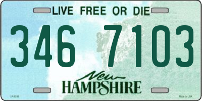 NH license plate 3467103