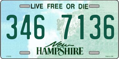 NH license plate 3467136