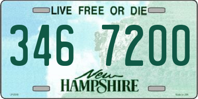 NH license plate 3467200