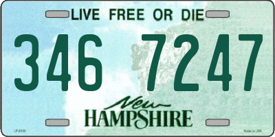 NH license plate 3467247