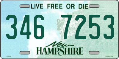 NH license plate 3467253